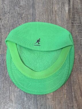 Kangol Lime Green Knit Cap with Visor and Logo